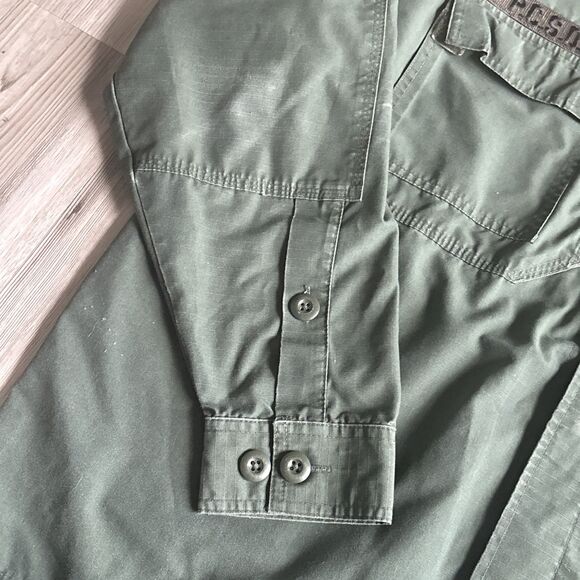 Men's 5.11 Tactical Jacket Green Army Military Coat Patches Pocket XL - Picture 2 of 9